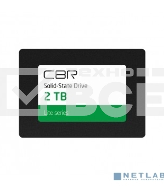 Накопитель SSD CBR SSD-002Tb-2.5-LT22, серия 'Lite', 2048 Gb, 2.5', SATA III 6 Gbit/s, SM2259XT, 3D TLC NAND, R/W 550/520 Mb/s, TbW (Tb) 1000
