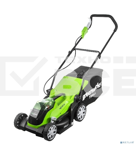 Газонокосилка аккум.GREENWORKS 2501907UA40В 35см (в компл. 1 аккум 40В 2 А/ч + ЗУ)