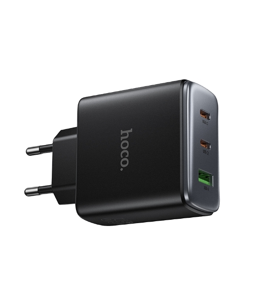 Зарядное устройство Hoco 65Вт, 3.25А, QC3.0/PD, 1xUSB, 2xType-C, C160A, черный, коробка