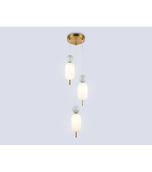 Светильник Ambrella light LH53102/3 BS/GR/FR латунь/серый/белый матовый G9*3 max 28W D260*1525