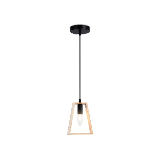 Светильник Ambrella light TR80497 BK/LW черный/светлое дерево E14 max 60W D150*1000