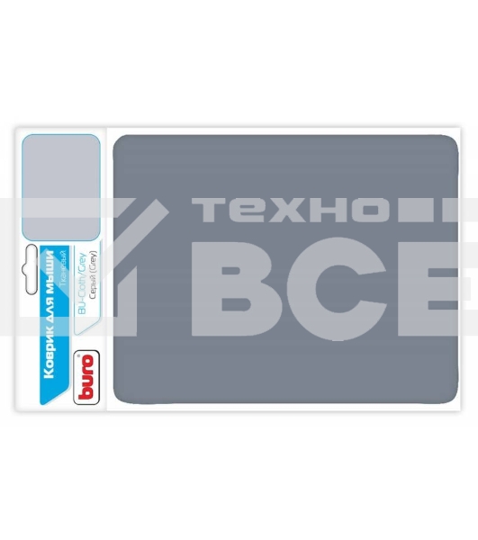 Коврик BU-CLOTH/grey Коврик для мыши тканевый, серый, 230 х 180 х3 мм