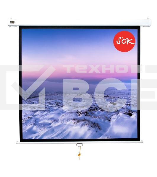 Экран 127x127см Wallscreen 1:1 настенно-потолочный рулонный белый71'