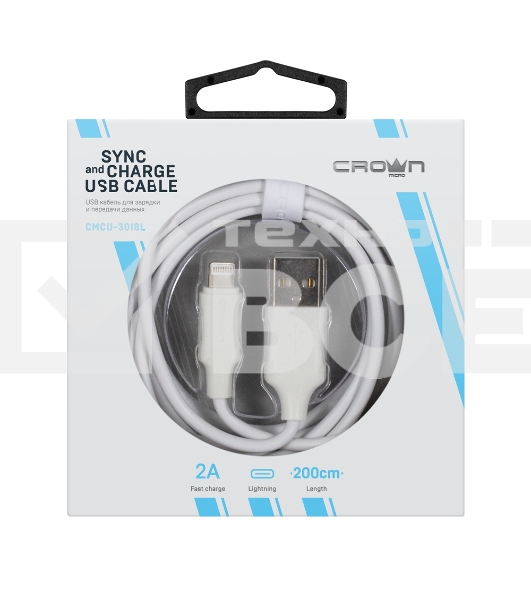 Кабель Crown USB - Lightning CMCU-3018L white