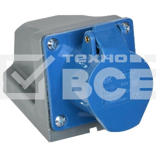 Розетка ОП 16А 220В 2P+PЕ ССИ-113 IP44 ИЭК PSR11-016-3