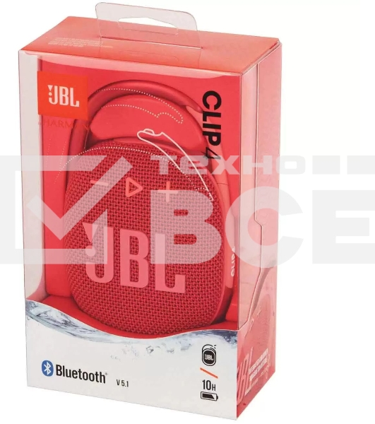 Портативная акустика JBL CLIP 4, красный