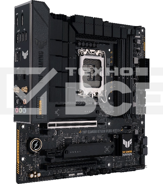 Материнская плата ASUS TUF GAMING B760M-PLUS WIFI D4, LGA 1700, Intel B760, 4xDDR4, 4xSATA, 2xM.2, 1xPCI-E 5.0 x16, 1xPCI-E 4.0 x4, 1xUSB-A 3.2 Gen 1, 4xUSB-A 3.2 Gen 2, 2xUSB 2.0, 1xUSB-C 3.2 Gen 2x2, 1x2.5Gb LAN, 5x3.5 мм, 7.1, Wi-Fi 6, Bluetooth 5.2, M