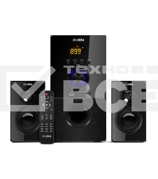 Колонки SVEN MS-2050 черный (2x12,5W + Subwoofer 30W, дерево, USB, SD, FM, ПДУ, Bluetooth)