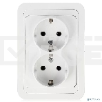 Розетка 2-м СП Mimoza 16А IP20 с заземл. бел./бел. Makel 12082, фото2