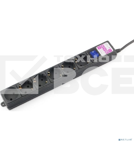 Сетевой фильтр Powercube SPG6-B-3M 3м (6 розеток) черный (коробка)