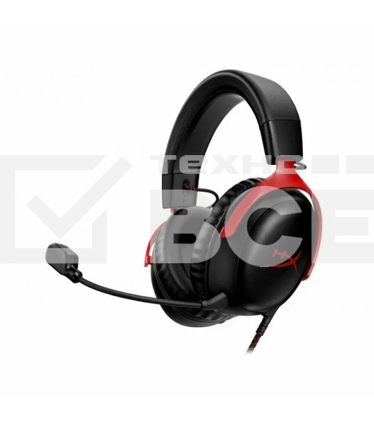 Наушники с микрофоном HyperX Cloud III черный/красный 1.2м мониторные оголовье (727A9AA)