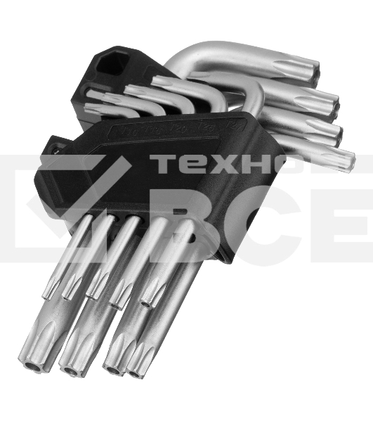 Набор ключей имбусовых Torx-Tempered, TT10-50, CrV, 9 шт. Сибртех