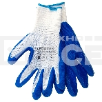 Перчатки полиэфирные Сибртех с синим нитрильным покрытием, размер L, 15 класс вязки, фото9