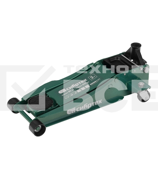 Домкрат гидравлический подкатной Сибртех, 3 т, 85-490 мм, быстрый подъем, низкий подхват, проф.