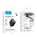 Зарядное устройство Hoco 65Вт, 3.25А, QC3.0/PD, 1xUSB, 2xType-C, C160A, черный, коробка, фото 1