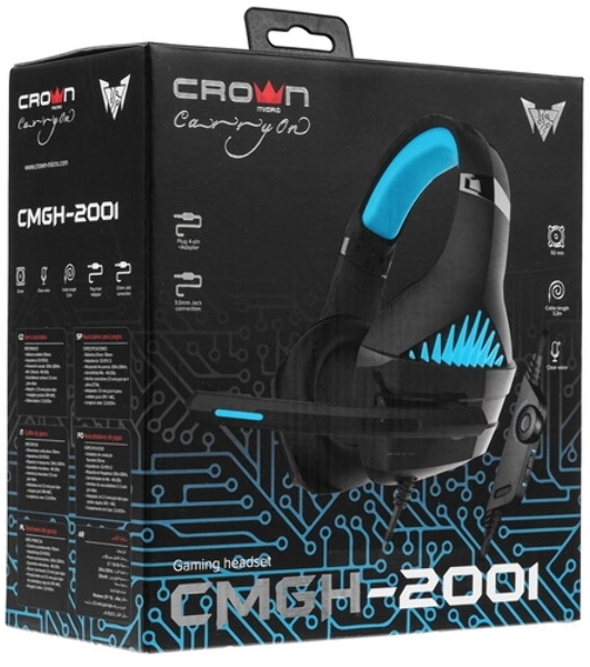 Гарнитура Crown CMGH-2001 чёрный, проводная