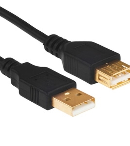 Кабель 5bites UC5011-030A USB2.0, AM/AF, зол.разъемы, ферр.кольца, 3м., черный