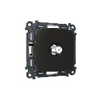 Комплект механизма TV розетки SAT 5-2400MHz 3.5dB OMEGA Черный матовый QUANT (OP8130, VM215) MO813050, фото 1