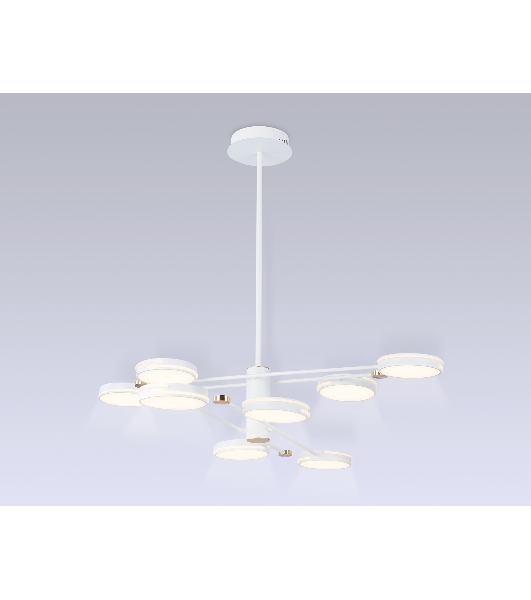 Подвесной светодиодный светильник Ambrella light FL51642/8 WH/GD белый/золото 3000K/4200K/6400K 67W D1000*850 (Без ПДУ)