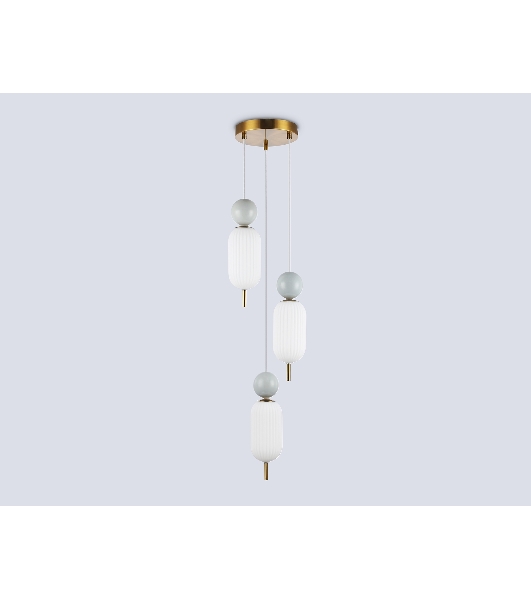 Светильник Ambrella light LH53102/3 BS/GR/FR латунь/серый/белый матовый G9*3 max 28W D260*1525