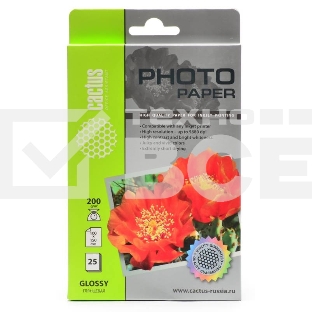 Фотобумага Cactus CS-GA620025 глянцевая A6 200 г/м2 25 листов