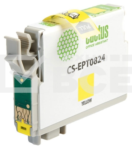 Картридж струйный Cactus CS-EPT0824 (T0824) желтый (13,8 мл) для Epson Stylus Photo R270/290/RX590