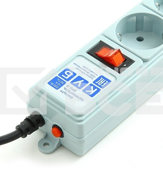 Фильтр-удлинитель Power Cube B 3,0 м 5 розеток (серый) 10А/2,2кВт