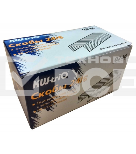Скобы KW-trio 0246/20 24/6 для степлера упаковка 20шт