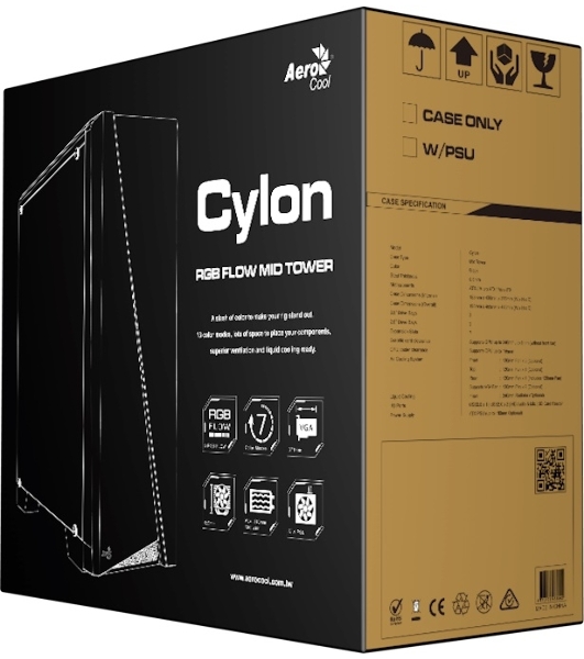 Компьютерный корпус Aerocool/Formula PGS-V Cylon , ATX, без БП, RGB подсветка, окно, картридер, 1x USB 3.0 + 2x USB 2.0, 1х12см вентилятор в комплекте