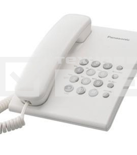 Телефон проводной Panasonic KX-TS2350RUW белый {повтор номера, регул-ка громкости, кр.на стену}