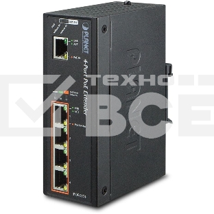 IPOE-E174 индустриальный PoE экстендер IP30 Industrial 1-Port 60W Ultra POE to 4-Port 802.3af/at Gigabit POE Extender (-40 to 75 C)