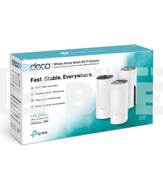 Бесшовный Mesh роутер TP-Link Deco M4 (DECO M4(3-PACK)) AC1200 10/100/1000BASE-TX (упак.:3шт)
