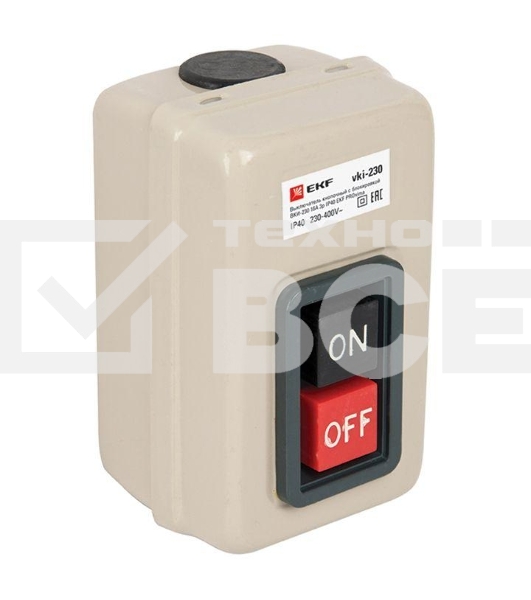 Выключатель кнопочный с блокировкой ВКИ-230 3п 16А IP40  PROxima EKF vki-230