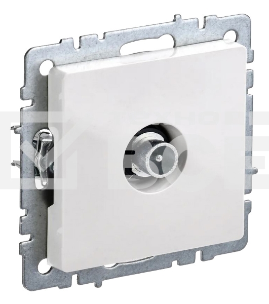 Розетка телевизионная IEK Brite РТВ10-0-БрБ BR-A10-P-K01 1 розетка проходная одинар. скрыт. белый (упак.:1шт)