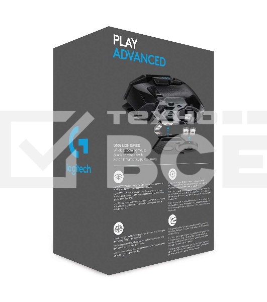 Мышь беспроводная/проводная Logitech G502 LIGHTSPEED черный, 25600 dpi, радиоканал, USB, кнопки - 11