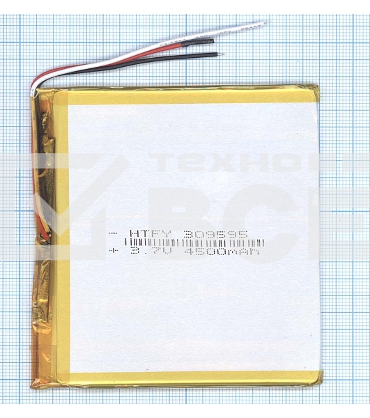 Аккумулятор Li-Pol (батарея) 3*95*95мм 3pin 3.7V/4500mAh