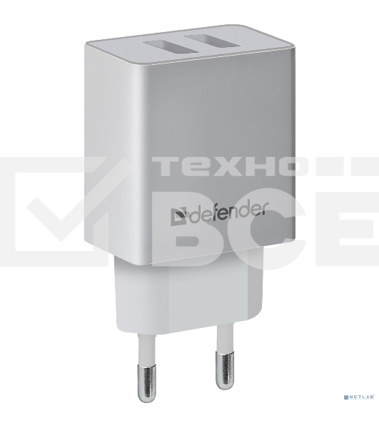 Сетевой адаптер Defender 2xUSB, 2.1А , белый (UPA-22)