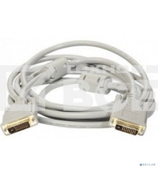 Кабель DVI dual link (25M-25M) 1.8м Exegate, 2 фильтра, позолоченные контакты