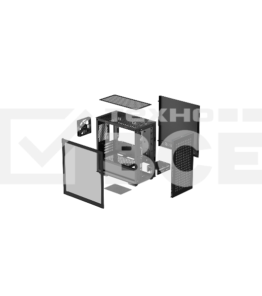 Компьютерный корпус Deepcool CH370 черный без БП mATX 1x120mm 1xUSB2.0 1xUSB3.0 audio bott PSU