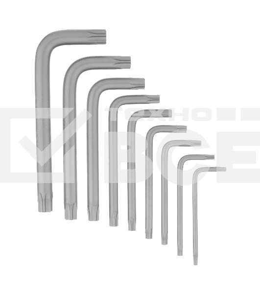 Набор ключей имбусовых Torx-Tempered, TT10-50, CrV, 9 шт. Сибртех