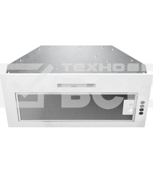 Вытяжка встраиваемая Kuppersberg INTOUCH 60 W, ширина 54 см, отвод/рециркуляция, 650 м3/час, 3 скорости, электронное сенсорное управление, светодиодное освещение 1х5 Вт, жироулавливающий фильтр, угольный фильтр KF-T (опция), 41 дБ, цвет: белый