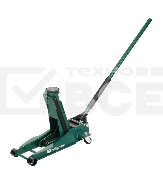 Домкрат гидравлический подкатной Сибртех, 3 т, 85-490 мм, быстрый подъем, низкий подхват, проф.