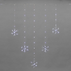 Гирлянда Neon-night светодиодный занавес из росы с фигурами снежинок IP20 USB + пульт управления бел., фото 1