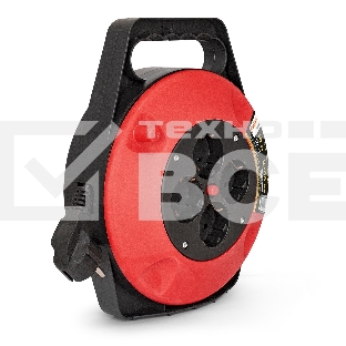 Удлинитель на катушке ExeGate EX286336RUS Master ECS-1-1B (4 евророзетки с заземлением, 10м, защита от детей, защита от перегрузки, 3х1,0мм2, 10А/2.2кВт)