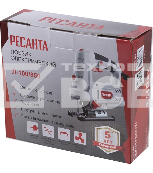 Лобзик Ресанта Л-100/850 850Вт 3000ходов/мин от электросети