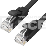 Патч-корд Greenconnect плоский прямой PROF 15.0m UTP медь, кат.6, черный, позолоченные контакты, 30 AWG, Premium ethernet high speed 10 Гбит/с, RJ45, T568B (GCR-LNC616-15.0m), фото6