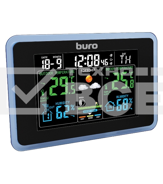 Погодная станция Buro BU-WSH168-COLOR черный