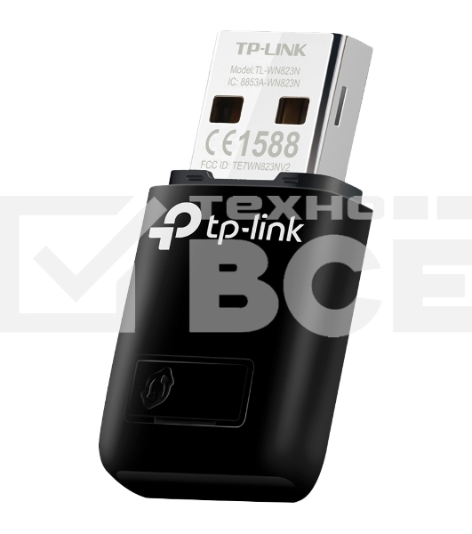 Сетевой адаптер TP-Link SOHO TL-WN823N Беспроводной USB мини адаптер 300 Мбит/с стандарта N c кнопкой QSS(Realtec)