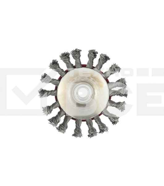 Щетка Matrix для УШМ, 115 мм, М14, Тарелка, крученая проволока 0,5 мм