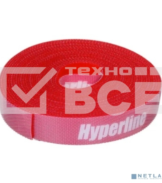 Лента (липучка) в рулоне Hyperline WASNR-5x16-RD, ширина 16 мм, длина 5 м, красная